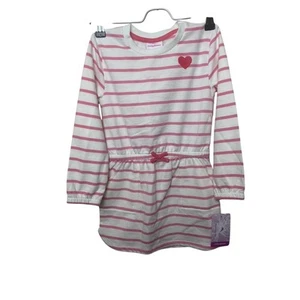 Tommy Bahama Dress Girls Pink White Stripe Lightweight Sweatshirt Dress Sz 5/6 - Picture 1 of 6