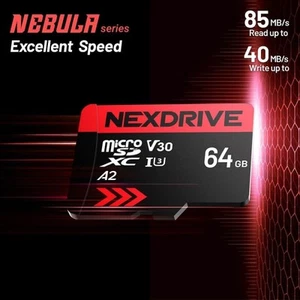 MT30 64GB Micro SDXC Memory Card SD Adapter, Read Speed up to 85 MB/s, A2 NEW - Picture 1 of 7