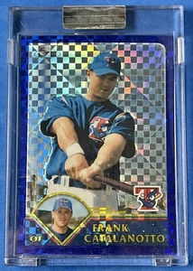 2003 Topps Chrome Blue Xfractor Uncirculated Frank Catalanotto 12/57 #335 Jays - Picture 1 of 3