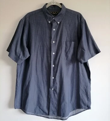 Club Room Men's Button-Down Short Sleeve Shirt Navy Blue Size L - Image 1 of 4