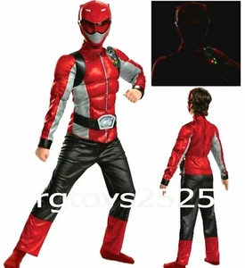 Power Rangers Red Beast Morphers Light-up Size 4-6 Sm Muscle Costume New Child - Picture 1 of 2