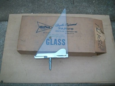 NOS MoPar 1959 Desoto FireFlite Chrysler New Yorker Left Vent Wing Glass W Frame - Image 1 of 2