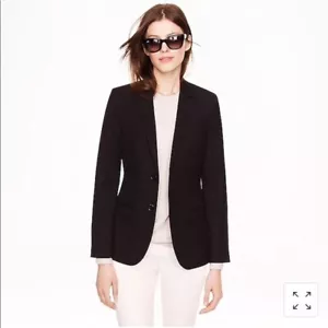 J. nuova con etichetta Giacca blazer donna Crew nero lana gabardine foderato Ludlow taglia 00 difetto - Foto 1 di 9