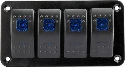 Painel interruptor 12V 4 gangues 5 pinos liga/desliga 2 LED azul barco balancim interruptor de alternância carro trailer - Imagem 1 de 4