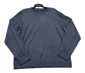NEW Theory Mens Regal Merino Wool Crewneck Sweater Melange Blue Size X-Large XL - Picture 1 of 3