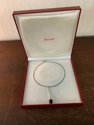 Baccarat Tentazione Duo Collana Goccia Argento E Cristallo Nero Modello2 - Immagine 1 di 4