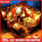 Xmas Wooden House Kit with Dust Cover and Accessories Dollhouse Miniature