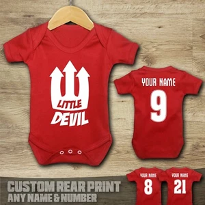 Man Utd Personalised Baby Vest Suit Grow Football - Little Devil - Picture 1 of 3