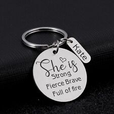 Inspiration Gift For Women Feminism Girl Power Custom Name Keychain Strong Mom