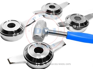Imitaciones cromadas de corte Zenith y martillo de plomo azul para ruedas de alambre Lowrider (M) - Imagen 1 de 7