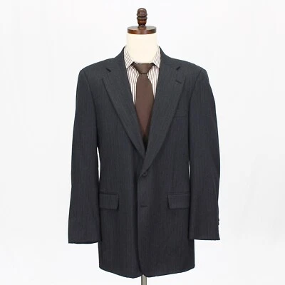 Paul Stuart 43L Gray Sport Coat Blazer Jacket Striped 2B Wool - Image 1 of 4