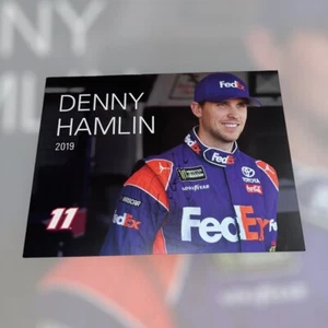 Denny Hamlin 2019 FEDEX RACING TOYOTA CAMRY JGR autographed 9x11 HERO CARD photo - Picture 1 of 2