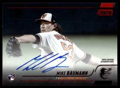 2022 Topps Stadium Club Autograph Red Foil Mike Baumann Rookie 46/50 Baltimore - Image 1 of 2