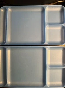 TUPPERWARE Vintage Style Divided Cafeteria Trays 9x15 2 Piece Set Stackable NEW - Picture 1 of 3