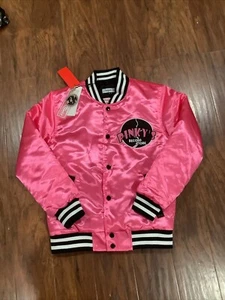 New Pinkys Record Store Bomber Jacket Youth  Girls  Small Pink Headgear Classics - Picture 1 of 7