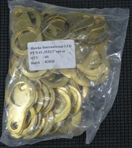 Hawke M32/1" NPT ET Brass Earthtags 32MM Banjo Shape - Lot of 60 - Picture 1 of 3