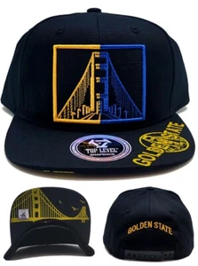 Mütze Kappe Golden State New Leader Top Level Warriors schwarz gold blau Ära Druckknopflasche - Bild 1 von 9