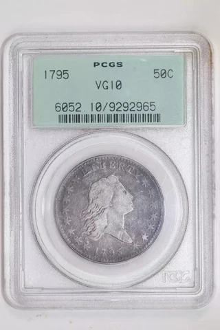1795 FLOWING HAIR HALF DOLLAR PCGS VG10 OGH - RECUT DATE! Cover