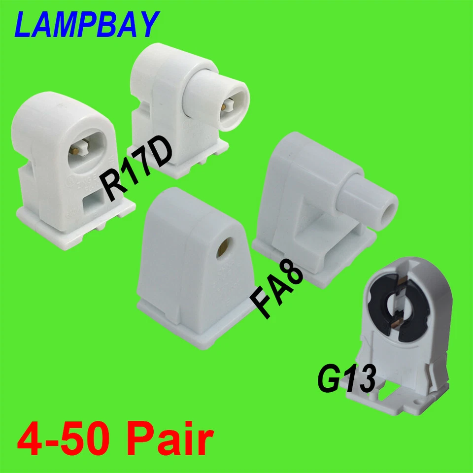 Lamp sockets G13/FA8/R17D(HO) base holder used for LED tube bulb Base - Image 1 of 4