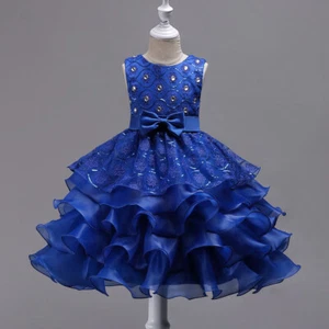 Kids Girls Bridesmaid Layered Dress Formal Wedding Gown Tutu Dresses Christmas - Picture 1 of 26