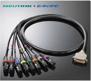 DB25 to XLR male 8-Ch Snake Cable Canare AMP Neutrik NC3MXX DTF-807 upgrade RH - Picture 1 of 8