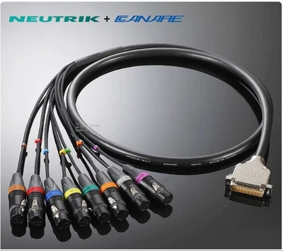 DB25 to XLR male 8-Ch Snake Cable Canare AMP Neutrik NC3MXX DTF-807 upgrade RH - Image 1 of 4