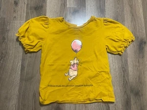 Disney Shirt, Girl's Size 7, Yellow, Winnie The Pooh Graphic Print - Picture 1 of 9