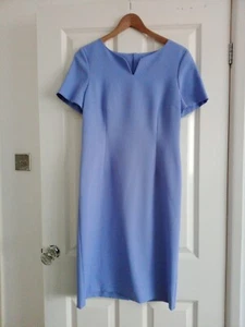 BHS Short Sleeve Wiggle Pencil Bodycon Pastel Mauve Lilac Midi Dress 12 - Picture 1 of 24
