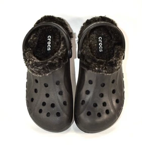 ZUECO CROCS BAYA FORRADO CORREA PELUSA UNISEX NEGRO TALLA HOMBRE 6 MUJER 8 - Imagen 1 de 7