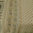 Sari vintage sanskriti crème sari mousse crêpe imprimé décoration sari 5 mètres tissu artisanal