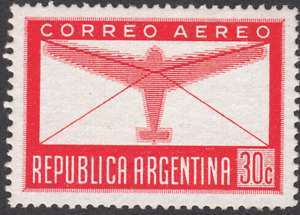 1942 Argentina SC# C43 - Plane and Letter - M-H