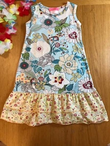 Boutique Mädchen Kleid: Mandarine Blumen Dropwaist Rüschen Größe 4X Neu ohne Etikett - Bild 1 von 1