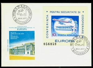 1977 Airport,Airplane,Boeing 707,Otopeni airport,CSCE Belgrade,Romania,B.143,FDC - Picture 1 of 1