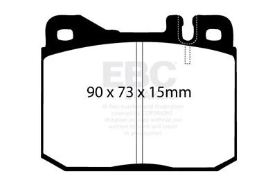 EBC - Compatible with 76-79 Mercedes-Benz 230 Redstuff Front Brake Pads - Image 1 of 4