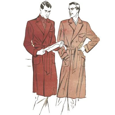 1940s Pattern, Men's Dressing Gown - Chest=38” (97cm) - Image 1 of 2