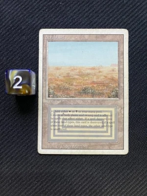 Scrubland – Revised Edition – Dual Land – Vintage MTG – MP – 1994 - Image 1 of 2