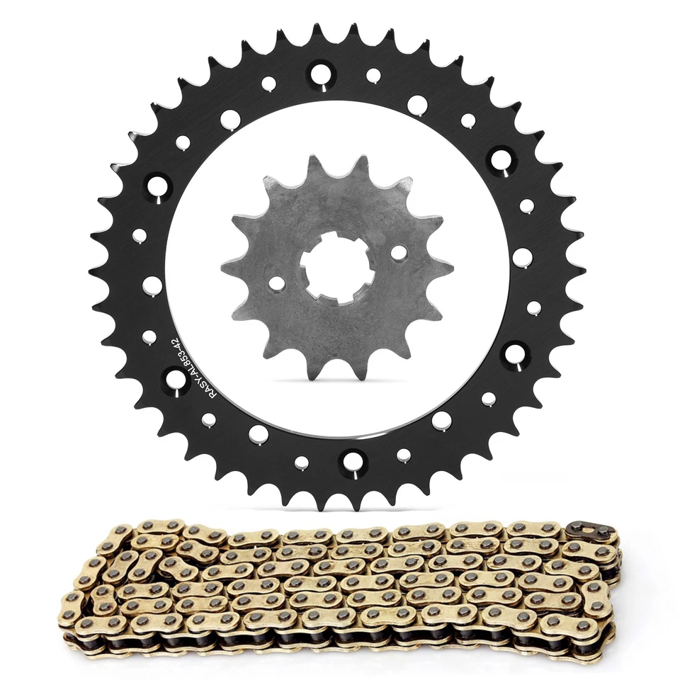 Kit de cadena de piñón 520 Pitch 14T 42T para Yamaha YZ465 YZ250 YFZ350 Banshee negro Foto 1 de 4