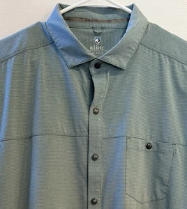 Kuhl Optimizer Shirt Men’s Size XL Blue Tapered Fit Short Sleeve Chest Pocket - Picture 1 of 12