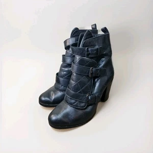 All Saints Mona Lisa Biker Leather Boots Womens Size UK 5 EU 39 - Picture 1 of 11