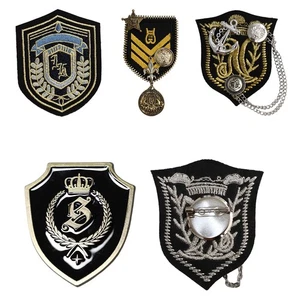 1Pcs Badge Pin Suit Embroidered Brooch Suit Badge Costumes Desecration Prop - Picture 1 of 38
