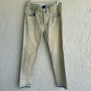 LILA MARKEN Jeans Herren 40X34 verwaschen getönt indigo gewachst Skinny ausgefranst - Bild 1 von 11