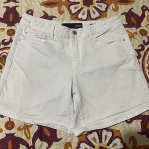 Pantalones cortos de jean Thorn blancos de tiro medio talla 14 - Imagen 1 de 6