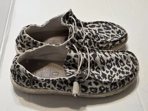 Zapatos de lona Hey Dude para mujer talla 10 Wendy tejidos gris guepardo estampado - Imagen 1 de 15