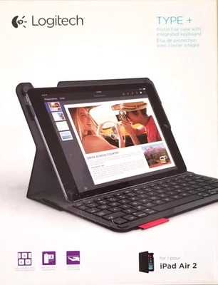 Logitech iPad Air 2 Tipo + Funda con Teclado Integrado - Negra - VENTA AL POR MENOR Foto 1 de 3