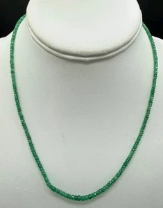 Natürliche Tsavorit facettierte 18K Gold S Verschluss Perlen Halskette - Bild 1 von 6