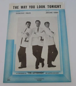 Vintage THE LETTERMEN The Way You Look Tonight SHEET MUSIC Fields Kern - Picture 1 of 1