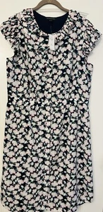 Banana Republic Dress Floral Sz 16 Tall New With Tags Blue White - Picture 1 of 4