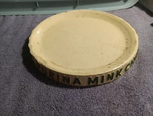 Vintage Purina Nerz Chow Schale Steinzeug runde Platte  - Bild 1 von 9