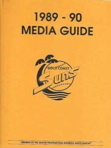 1989-90 Senior League Gold Coast Suns guía de prensa de medios casi nuevo como nuevo - Imagen 1 de 1