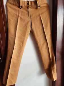 TỌRY BỤRCH WOMEN'S FULLY LINED LINEN PANTS, BROWN-SIZE 2